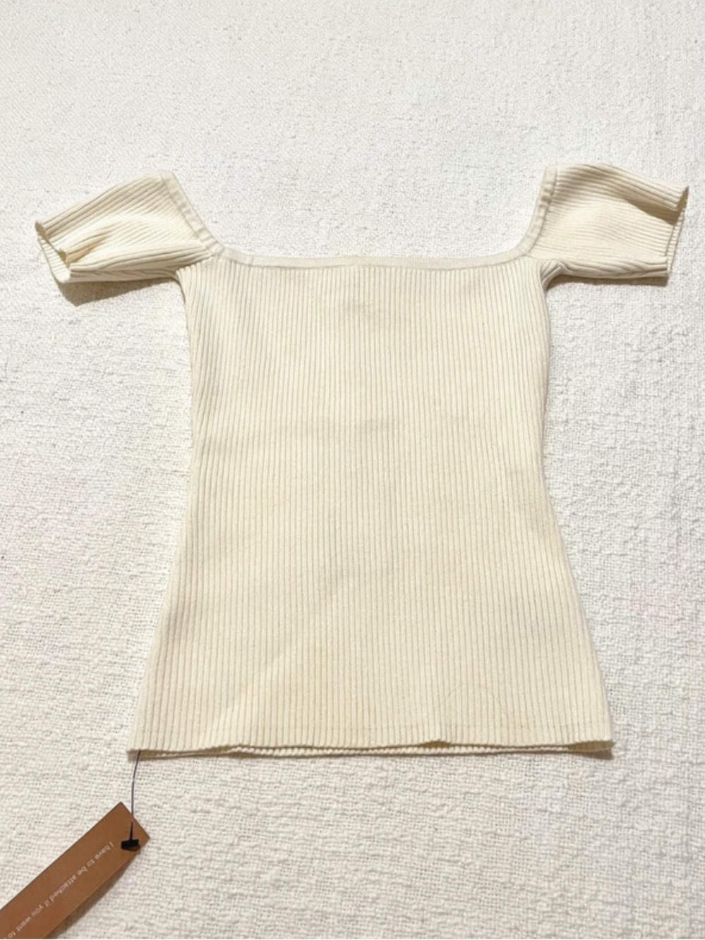 NWT Reformation cream Holly off the shoulder sweater top size xs